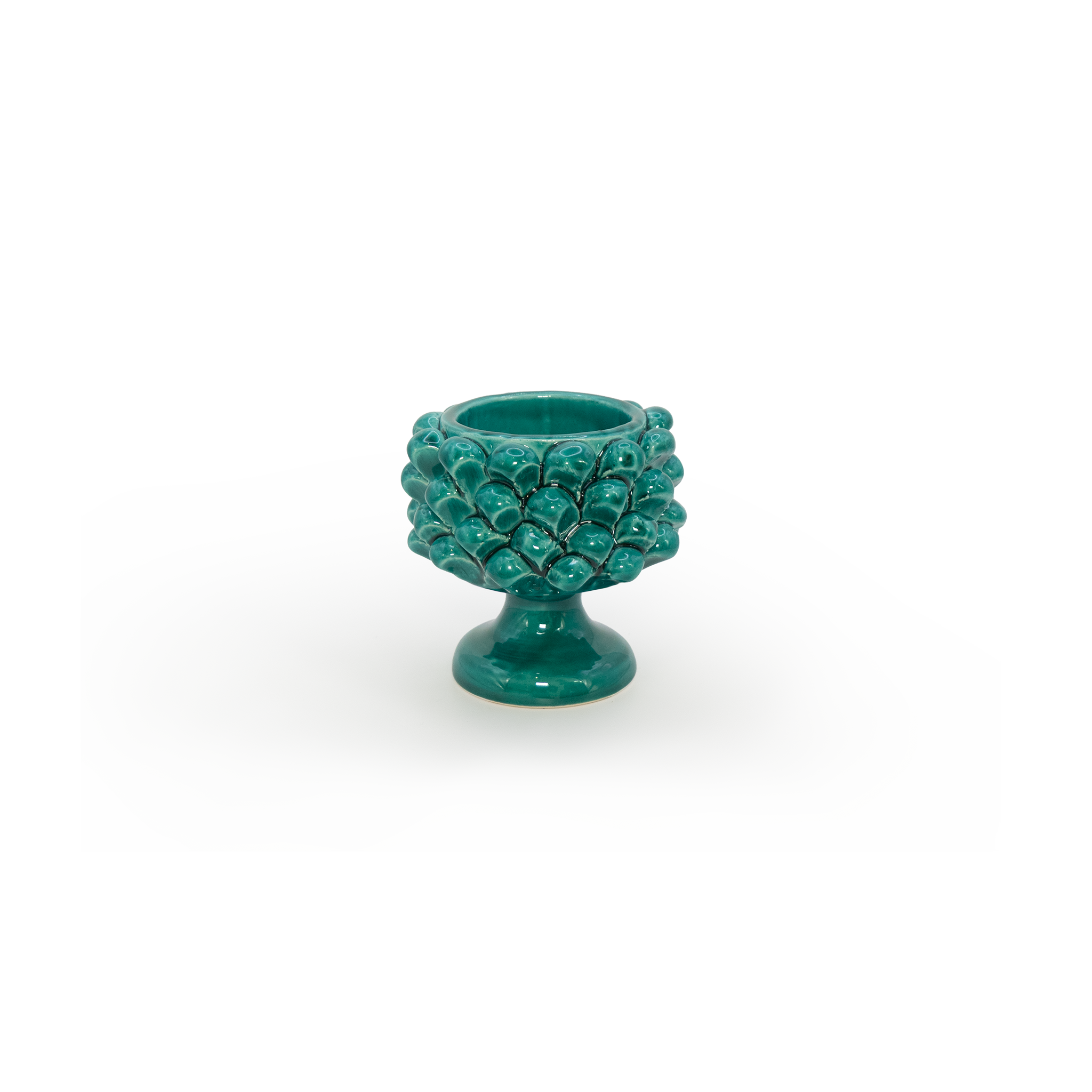 Bougeoir bleu aqua Pigna Trinacria