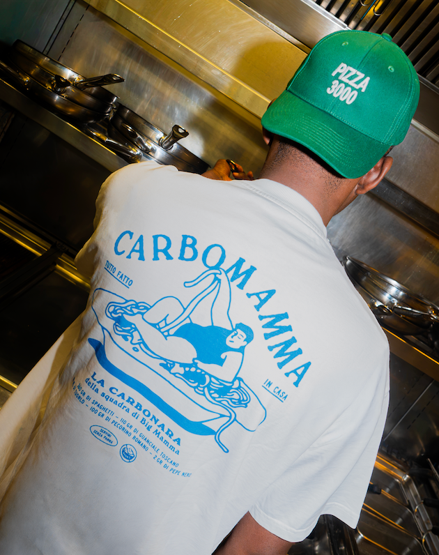 Casquette verte brodée Pizza 3000