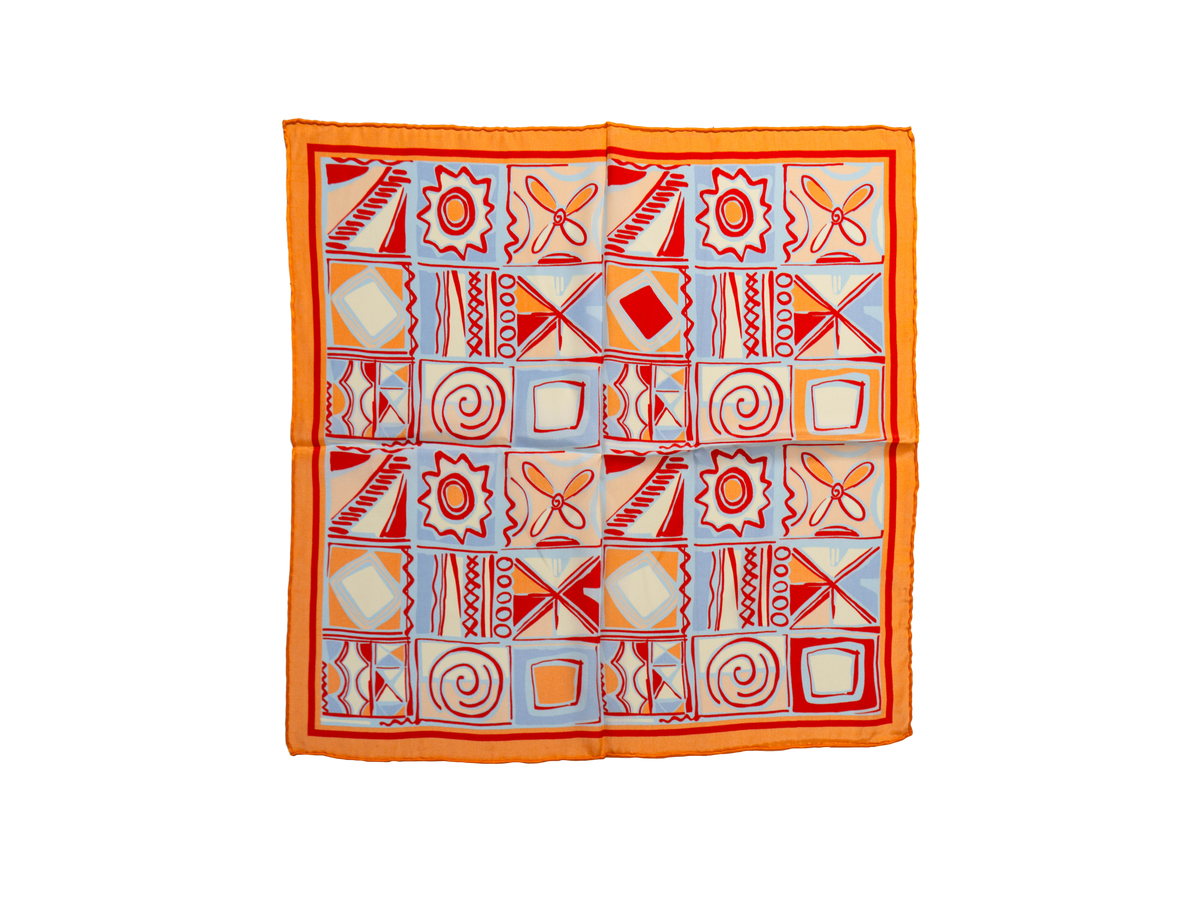 Foulard en soie imprimé orange