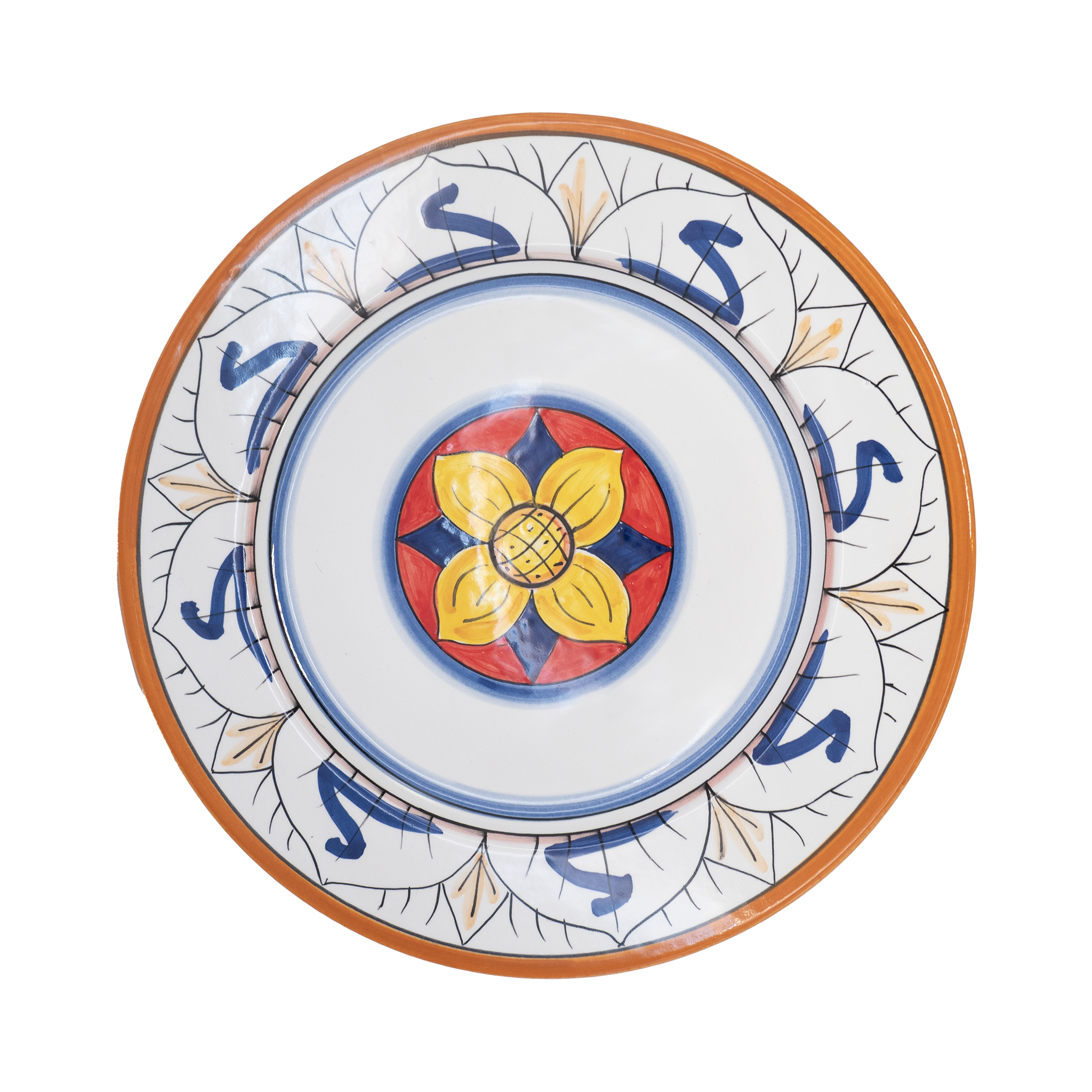 Assiette Fiore decorato Antica Deruta 25,5 cm