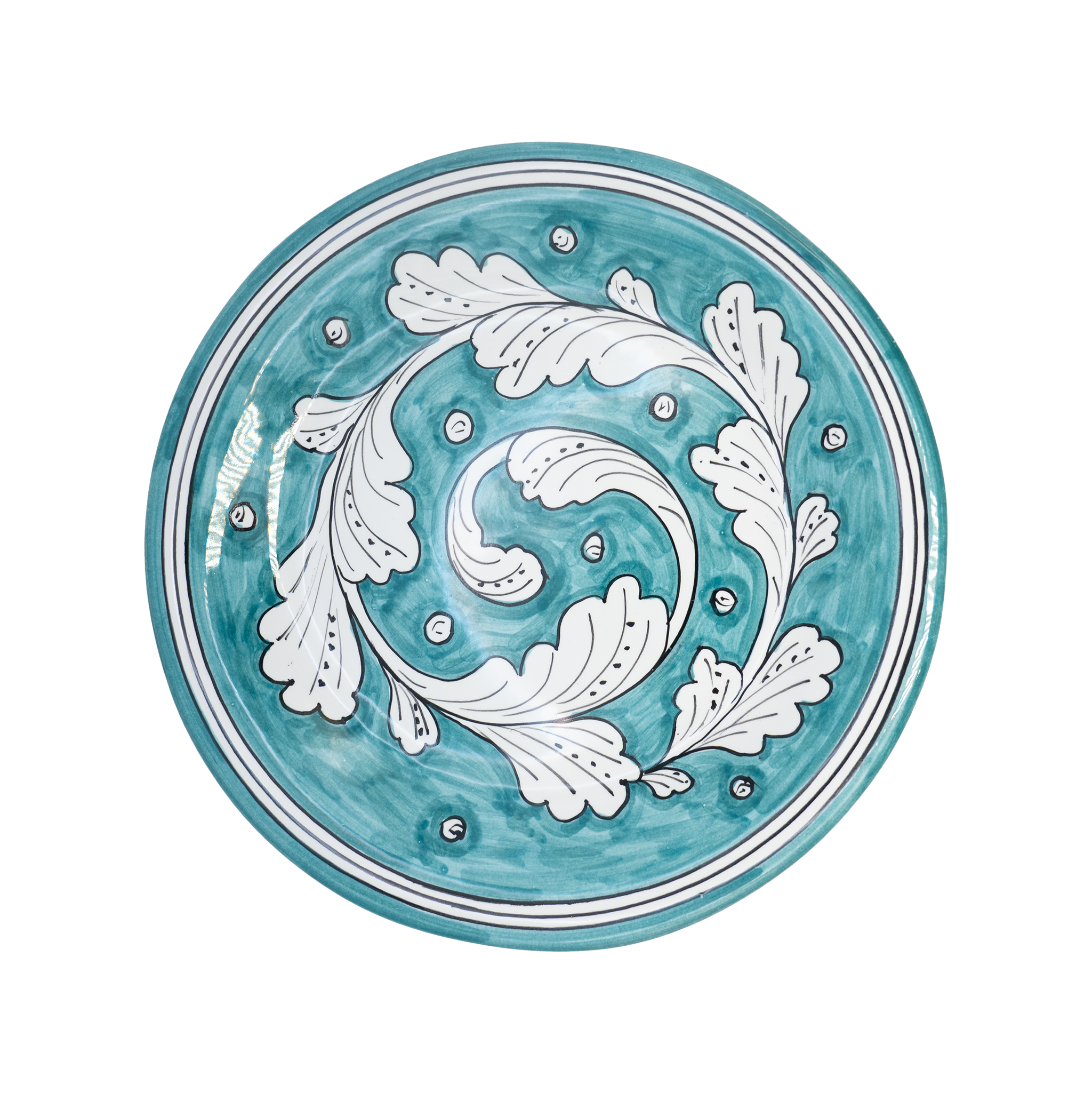 Assiette Foglie torchesi Antica Deruta 25 cm
