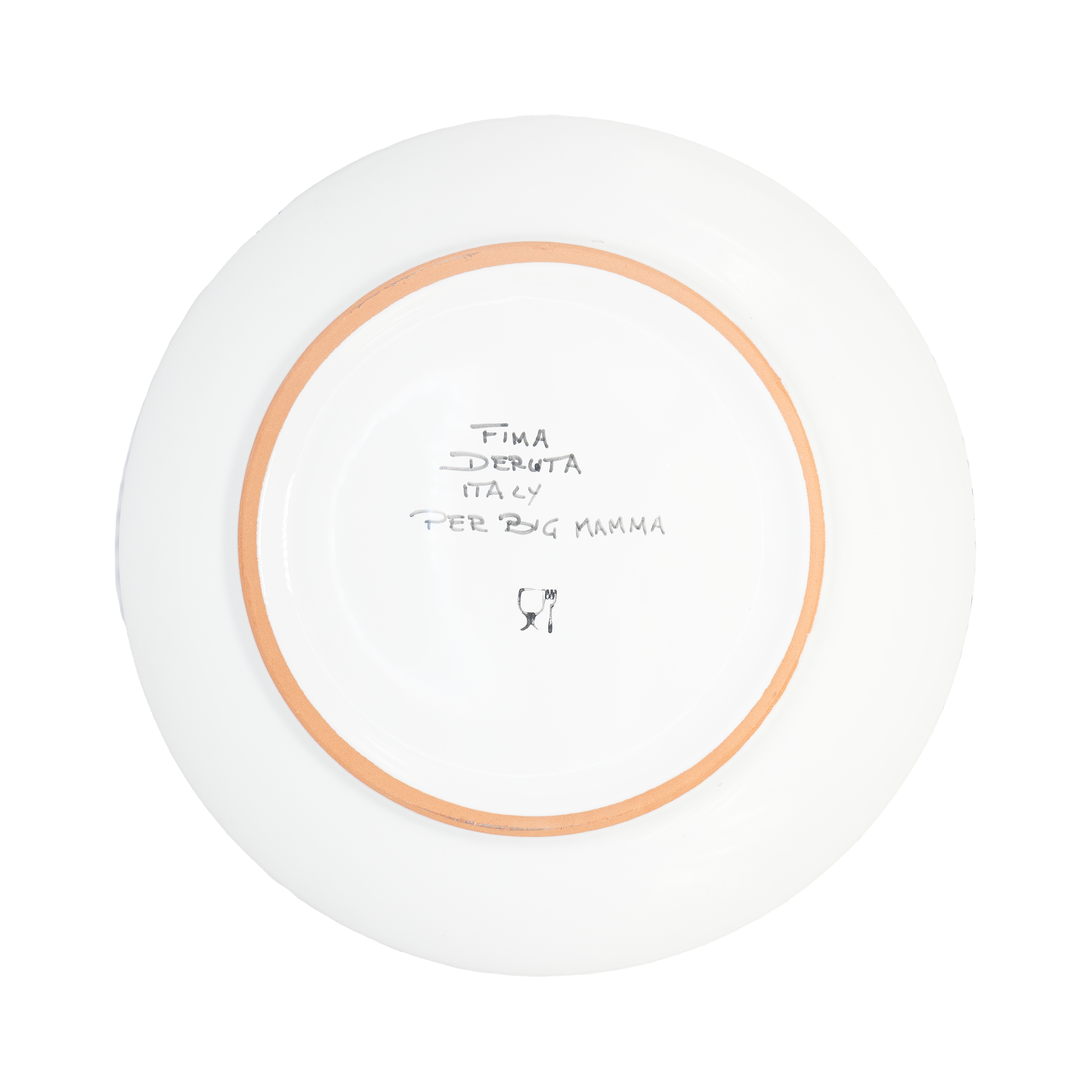 Gallo decorato blu plate Fima 20 cm