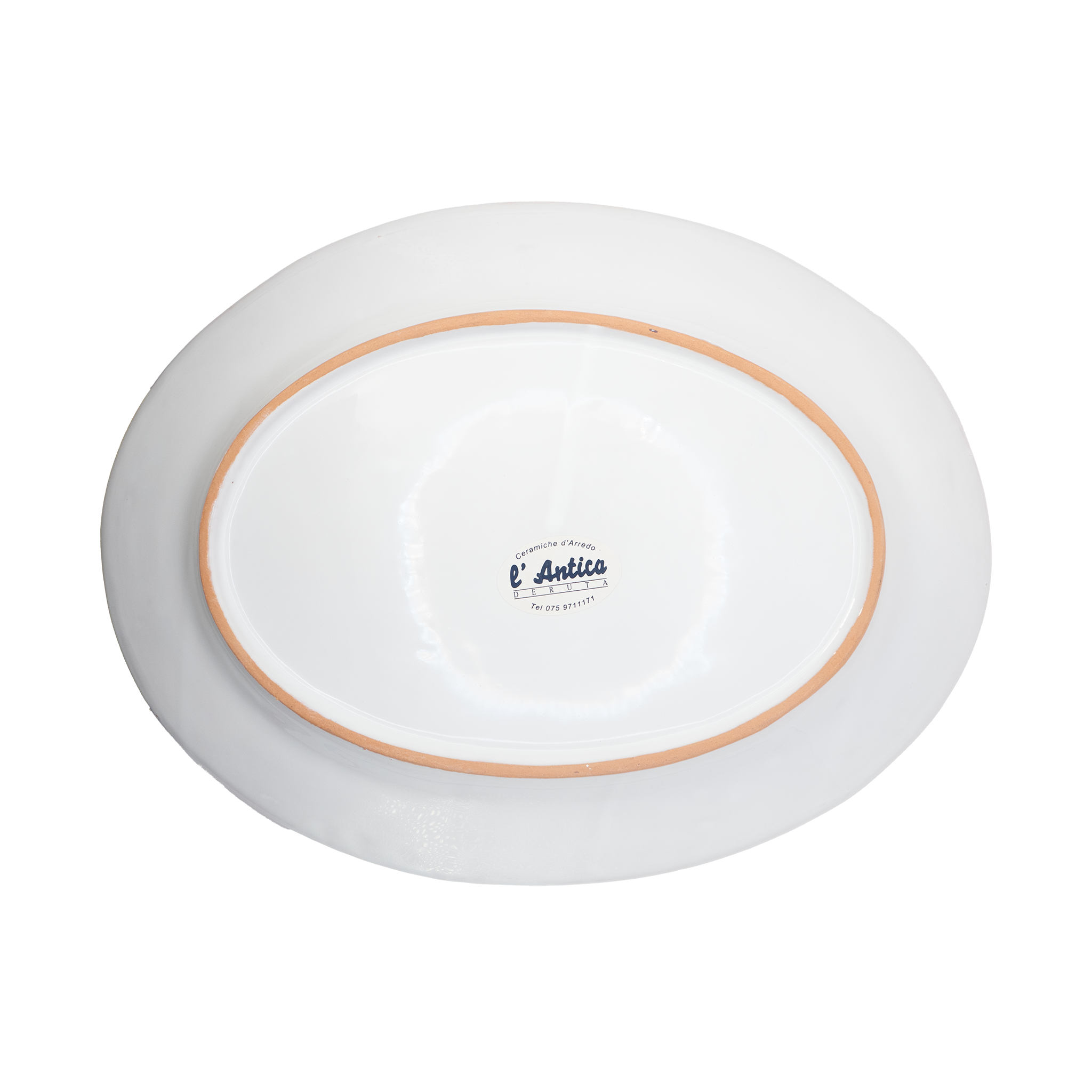 Grand plat ovale pour plat principal Antica Deruta